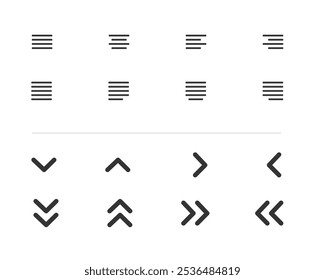 Text Alignment and Paragraph  icons set vector. Edit text icons for web and apps