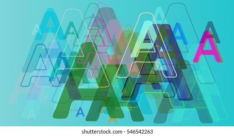 text Alphabet A around modern background, shiny experience at template