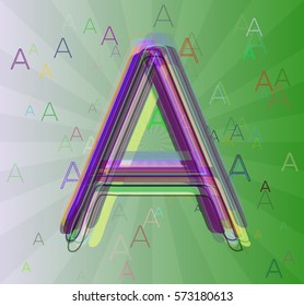 text Alphabet A art background