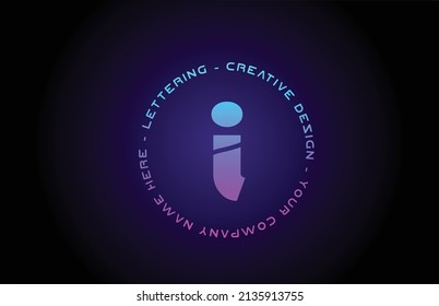 I text alphabet letter logo icon design. Creative template for business and company with circle