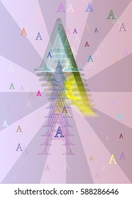 text Alphabet A texture vector