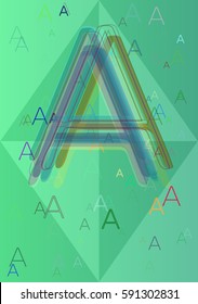 text Alphabet A vector template