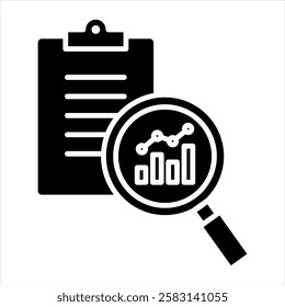 Text Analysis Glyph Icon Vector Illustration