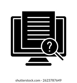 Text Analysis glyph, mini illustration icon. use for modern concept, print, UI, UX kit, web and app development. Vector EPS 10, related to artificial intelligence, technology theme
