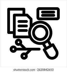 Text analysis Outline Icon. Simple Vector Illustration on White Background