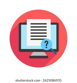 Text Analysis rounded color, mini illustration icon. use for modern concept, print, UI, UX kit, web and app development. Vector EPS 10, related to artificial intelligence, technology theme