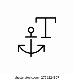 text anchor icon sign vector