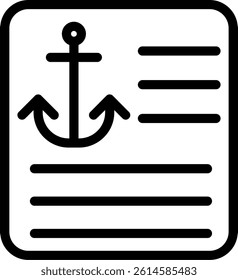 Text Anchor Line Vector Icon Design