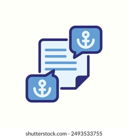 text anchoricon, isolated blue icon theme seo