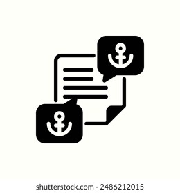text anchoricon, isolated glyph icon theme seo