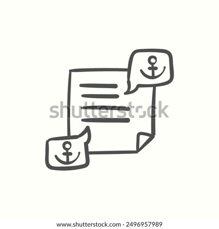 text anchoricon, isolated handdrawn icon theme seo