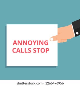 text Annoying Calls Stop. Vector illustration