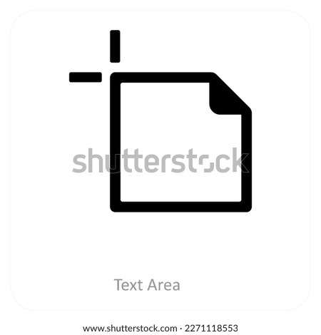 text area and text icon concept