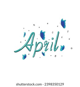 text art of april illustration vector