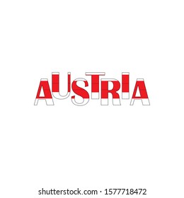 Text Austria painted in flag colors.