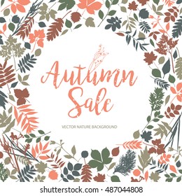 Text Autumn Sale in calligraphic hand drawn style. 