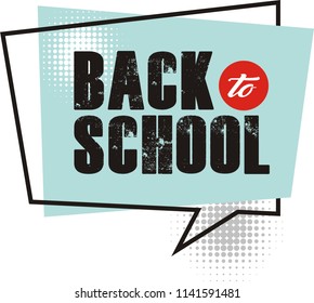  Text back to school. In the style of comics of colorful. vector illustration.
