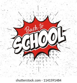  Text back to school. In the style of comics of colorful. vector illustration.