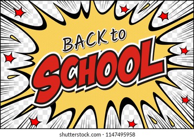  Text back to school. In the style of comics 
