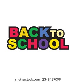 Text back to school. In the style of comics of colorful. Design element for the design of leaflets, cards, envelopes, covers, flyers sales, vector illustration.