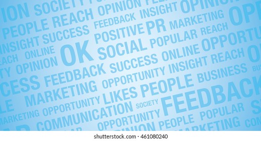 Text background. Blue textual pattern with different business words.