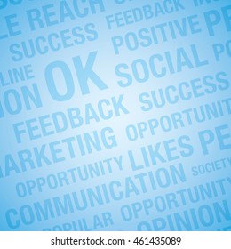 Text background. Blue textual pattern with different business words.