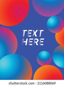 Text background with bubbles ball. Vector. Abstract 3d background.