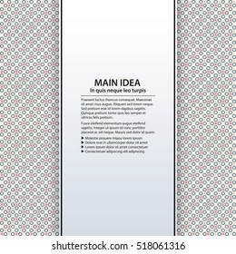 Text background with colorful pattern. Useful for presentations, advertising and web design.