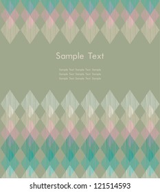 Text background with linear decorative rhomb ornament. Template for design with place for your text