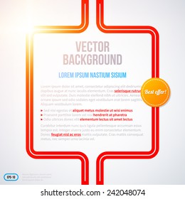 Text background with red stripes and glowing lights. EPS10