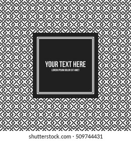 Text background template with monochrome pattern in black and white colors. Useful for presentations, advertising and web design.