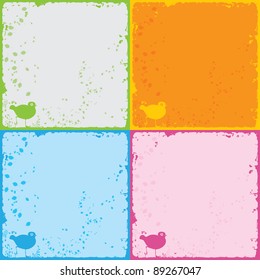 text backgrounds four with a little bird