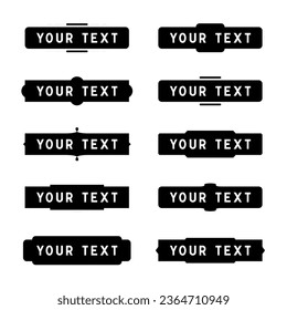 Text badge template. Simple text frame modern style rectangle. Word sticker copy space.