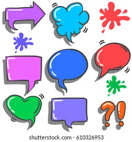 Text balloon colorful style collection