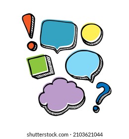 Text balloon design. Colorful speech bubbles. Vector illustration.