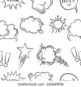 Text balloon hand drawn doodle pattern style