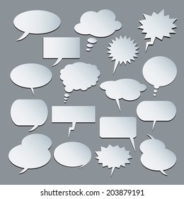 Text balloons. Collection of vector speech bubbles for comics.