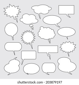 Text balloons. Collection of vector speech bubbles for comics.