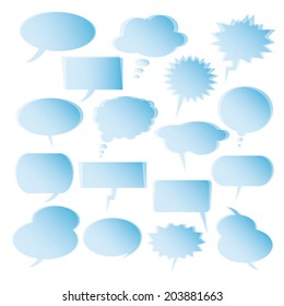 Text balloons. Collection of vector speech bubbles for comics.