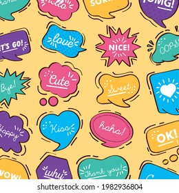 text balloons set icons pattern