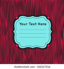 Text banner with abstract striped background and frame