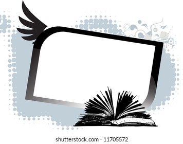 Text banner with book