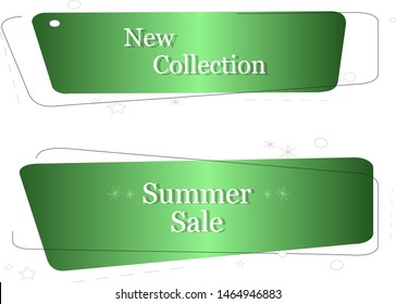 Text banner flat design set isolated on white background. Box banners for label, title, shape,ribbon and text design.Useful for discount tag, sticker and sale. Text box tag banners,vector illustration