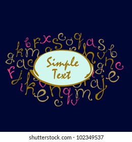 Text banner with golden letters on the dark blue background