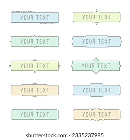 Text banner template. Simple text frame modern style rectangle. Line border frame for text.