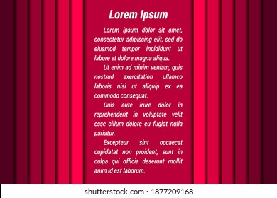 Banner de texto con franjas verticales rojas. Resumen del fondo vectorial.