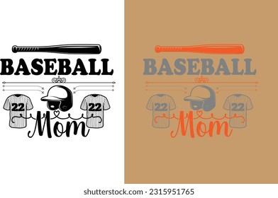 text: baseball mom. "Show your love for baseball and support your little slugger with this Baseball Mom T-Shirt! Stylish design for the ultimate team spirit. ⚾️👩‍👦 #BaseballMom"