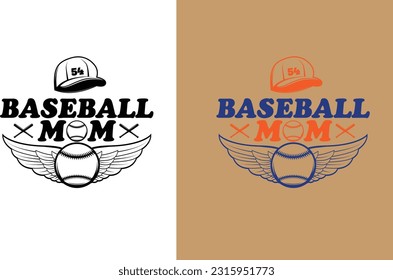 text: baseball mom. "Show your love for baseball and support your little slugger with this Baseball Mom T-Shirt! Stylish design for the ultimate team spirit. ⚾️👩‍👦 #BaseballMom"