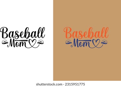 text: baseball mom. "Show your love for baseball and support your little slugger with this Baseball Mom T-Shirt! Stylish design for the ultimate team spirit. ⚾️👩‍👦 #BaseballMom"