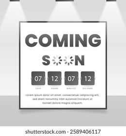 Text Based Design or Template for Decor and Design,Beautiful Coming Soon template with theme color white and grey.